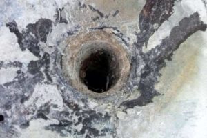 Kanalizačné potrubie pred krtkovaním Kanalizačné potrubie pred krtkovaním